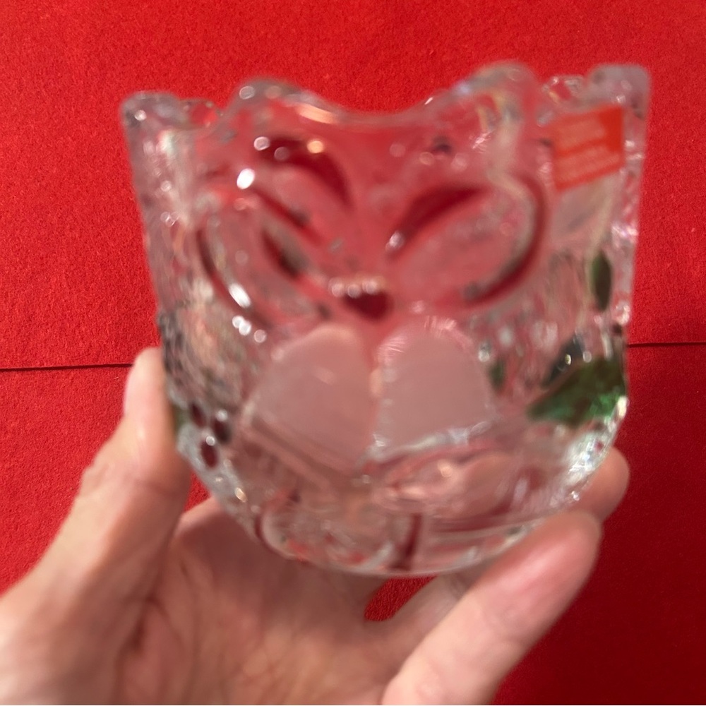 Crystal Glass Christmas Votive Holder